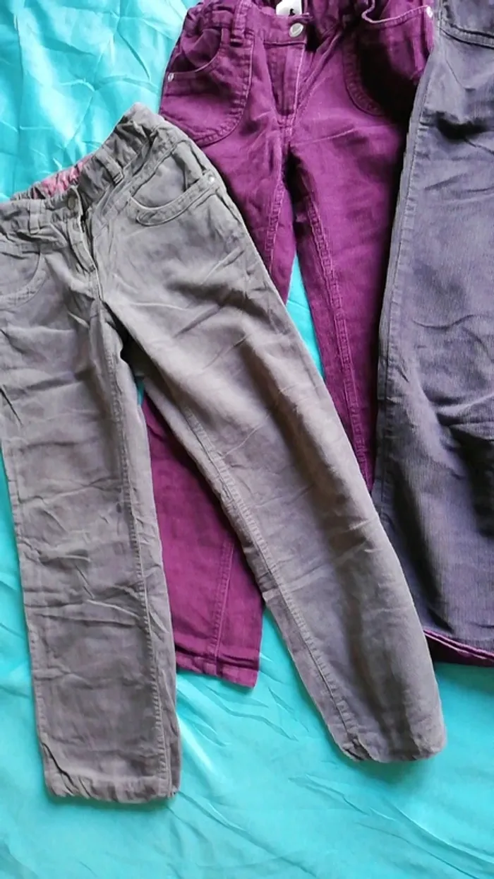 Lot de pantalons velour fille - photo numéro 5