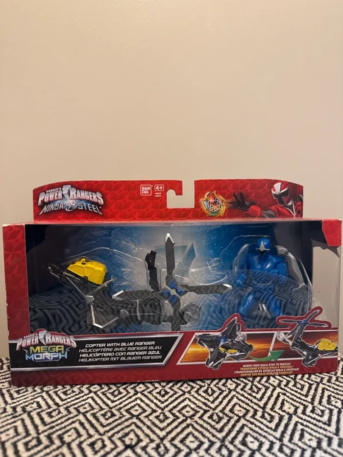 Bandai - Coffret Power Rangers Ninja Steel hélicoptère avec ranger bleu