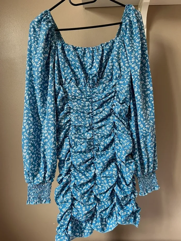 robe mini courte été bohème fleurie manche longue