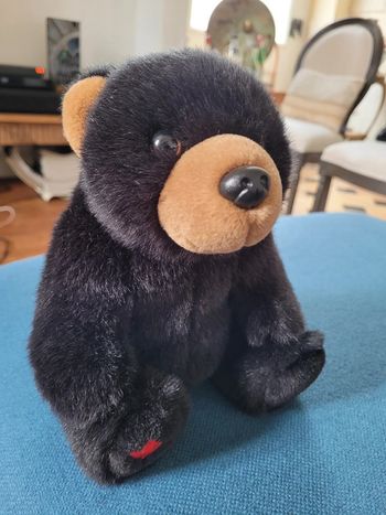 RARE Ours noir Canada Canadien feuille d'érable Maplefoot Bears assis 22cm