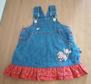 Robe à bretelles en jeans 3 mois fille Babygro