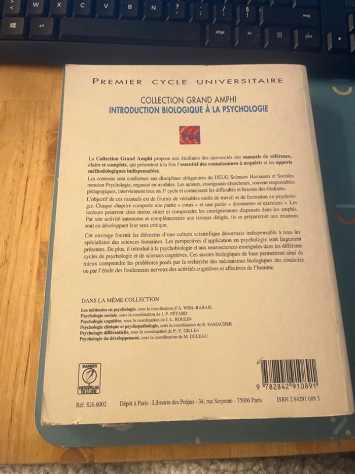 Introduction biologique à la psychologie - collection grand amphi - photo numéro 2
