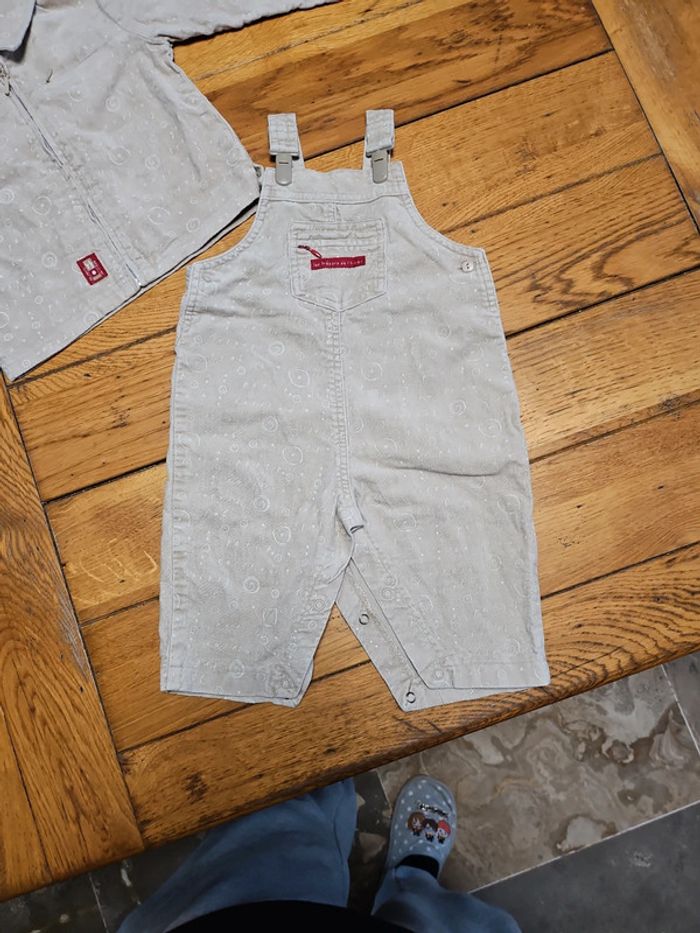 Ensemble salopette gilet 12 mois Okaidi - photo numéro 2