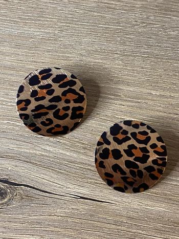 Boucles d oreilles acier inoxydable léopard