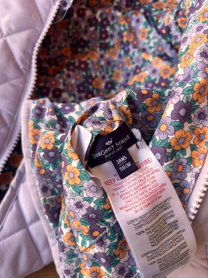 Manteau réversible fleuri sergent major 3 ans - photo numéro 3