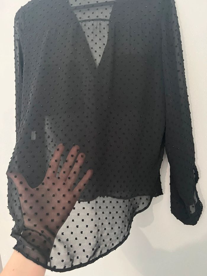 Blouse transparente Zara noire - photo numéro 9