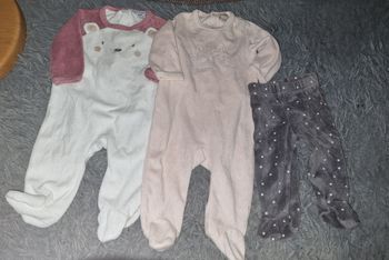 Lot grenouillères et pantalon pyjama 3mois