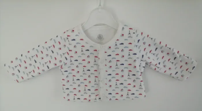 Brassière petit bateau blanc rouge