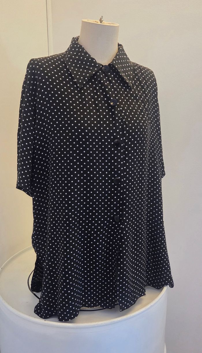 Chemise fluide Cache Cœur Paris 🖤 à pois blancs – chic & intemporelle – taille 38 à 42 – excellent état - photo numéro 2