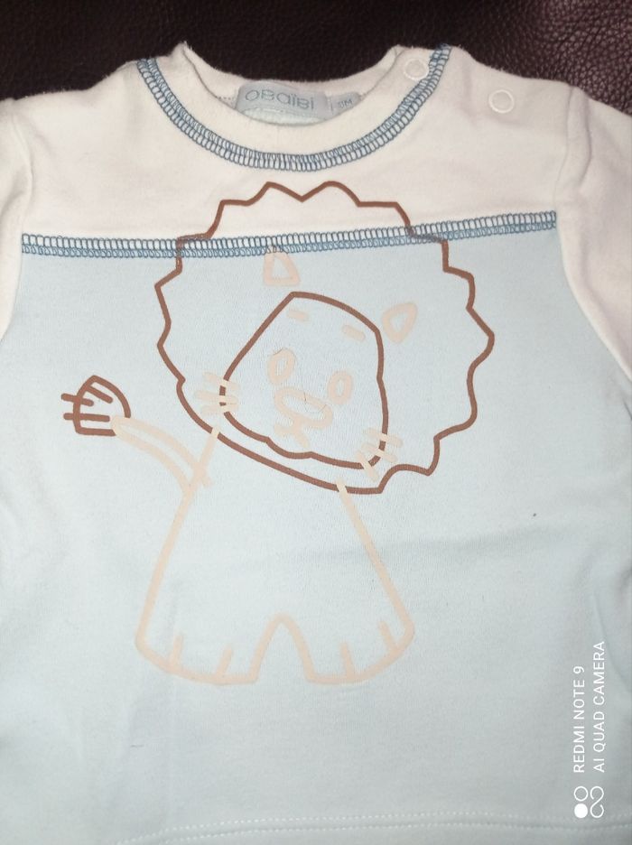 T-shirt manches courtes garçon, OBAIBI, taille 3 mois - photo numéro 2