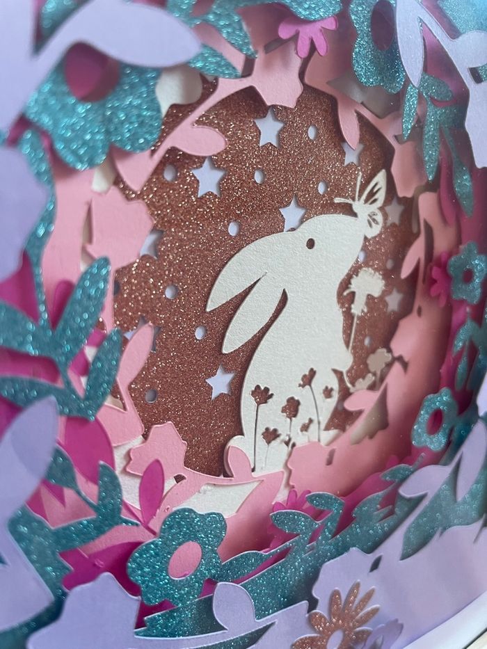 Cadre 3D Lapin floral - photo numéro 2