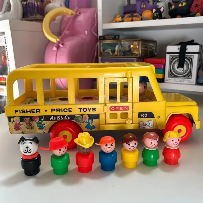 School bus fisher price vintage complet