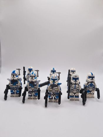 Figurines type lego Escouade de 8 clones de la 501ème dont le commandant Rex star wars