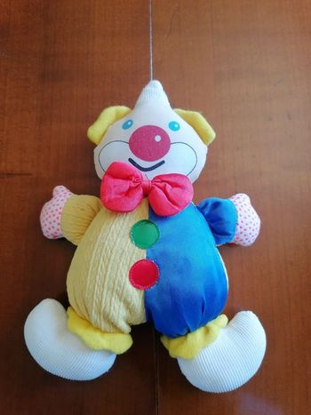 Doudou clown sensoriel vintage berchet 