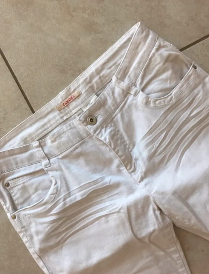 Pantalon blanc camaïeu taille 42 - photo numéro 2