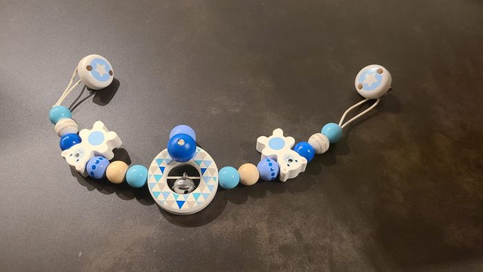 Chaîne de poussette en bois Ourson polaire Heimess® - Accessoire Bébé Bio - photo numéro 2