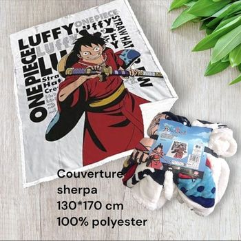 Grande couverture sherpa one piece luffy
