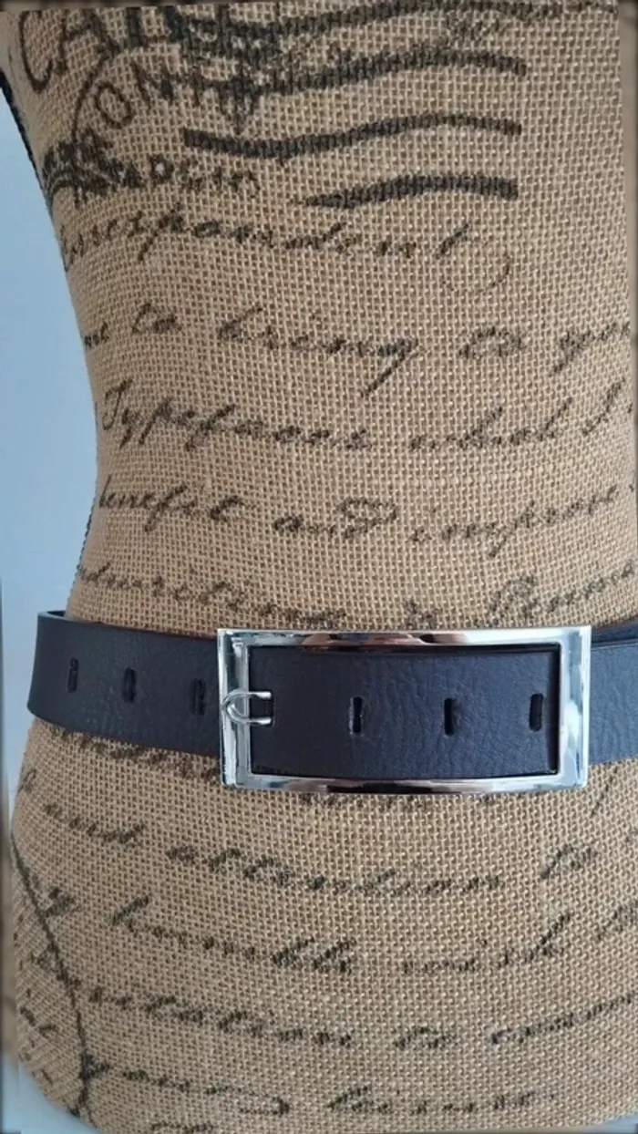 Ceinture marron foncé 85 cm femme boucle rectangulaire - photo numéro 3