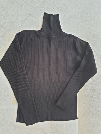Pull noir femme L a col roulé