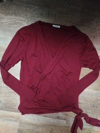 Pull fin cache cœur bordeaux Sfera taille S