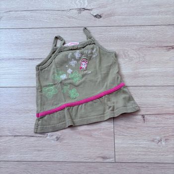 Débardeur fille 12 mois Kiss Melody kaki & rose