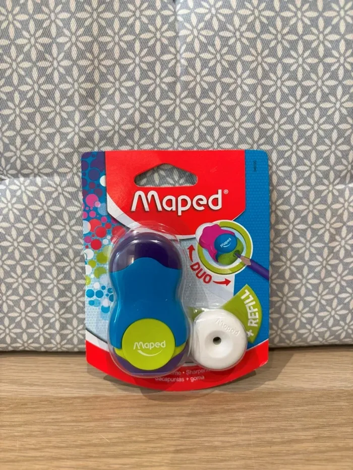Taille-Crayons / Gomme 2 en 1 "Loopy" Bleu + Recharge