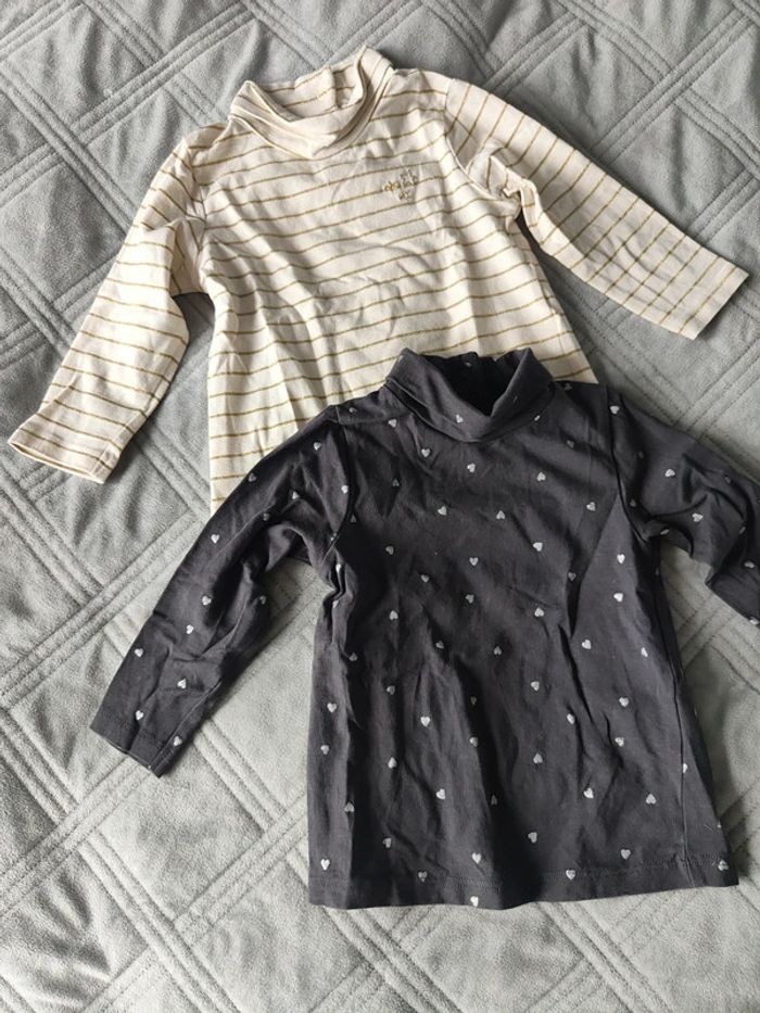 Lot de 2 sous pull tape à l'oeil 12 mois