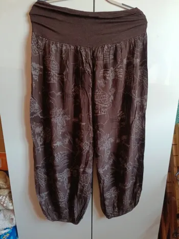 Pantalon Aladin chocolat et gris