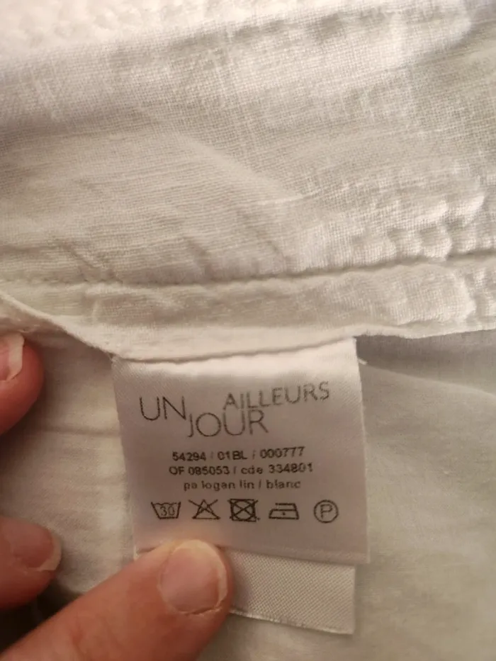 Élégant pantalon blanc été taille 40 en lin un jour ailleurs - photo numéro 5