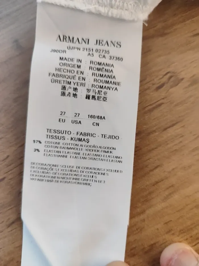 Jean Armani Jeans blanc - Taille S - photo numéro 6