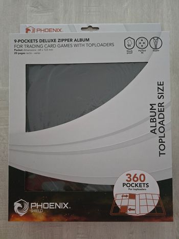Portfolio Phoenix Shield Zip Binder 360 Toploaders Noir