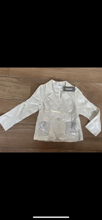 Veste blazer à sequin fête argenté neuf
