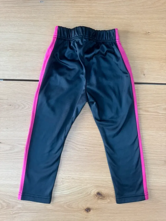 Jogging 2 pièces veste zippée et pantalon noir/rose fushia - Taille 3/4 Ans - photo numéro 12