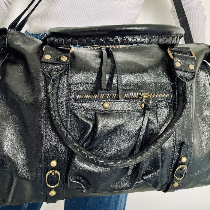 🇮🇹Sac a main 100% Cuir Noir verapelle🇮🇹 The genuine leather neuf avec Bandoulière - photo numéro 6