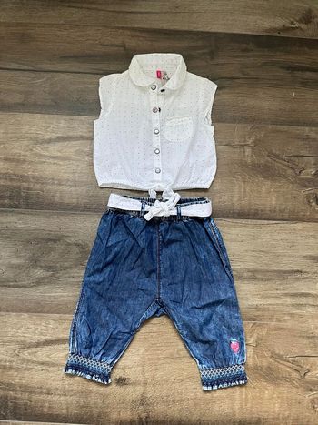 Ensemble pantalon et petite blouse sans manche 6 mois