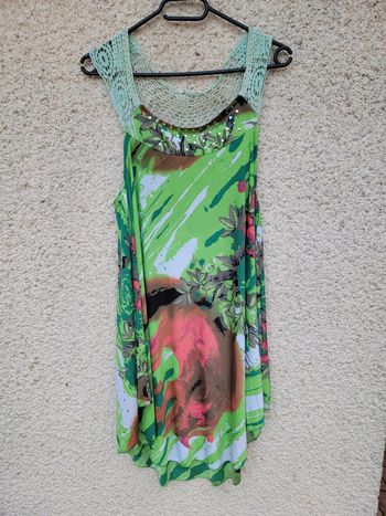 Robe imprimée pour l'été, vintage old money chic grunge tie and dye dentelle