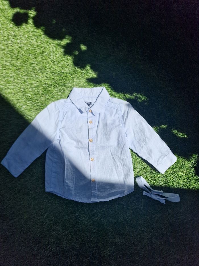 Chemise bleu-ciel avec un papillon garçon 9-12 mois - photo numéro 6
