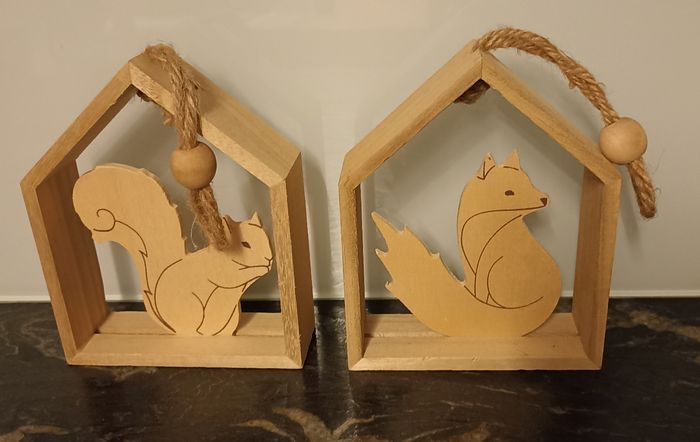 Décoration animaux en bois à suspendre - photo numéro 2