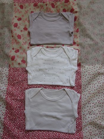 Bodies manches longues gris blanc 3 mois