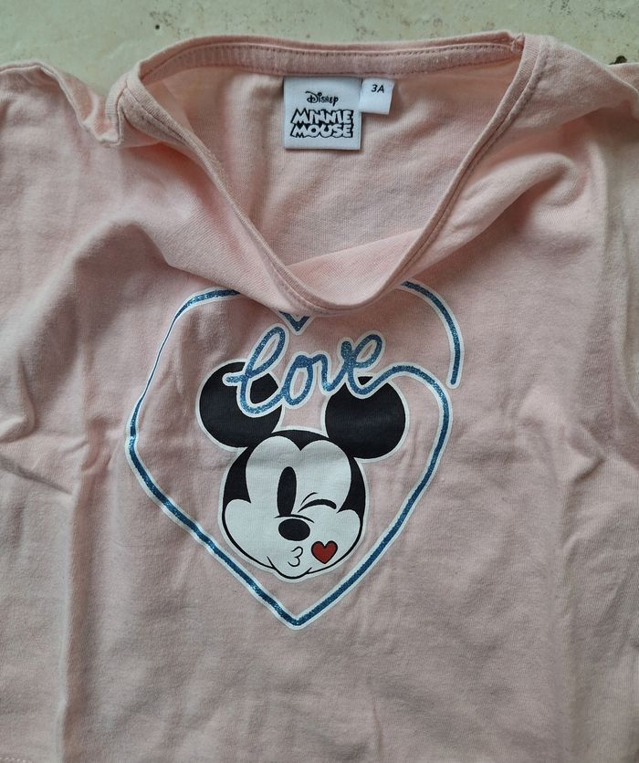 T-shirt court rose - Disney - Minnie - 3 ans - photo numéro 3