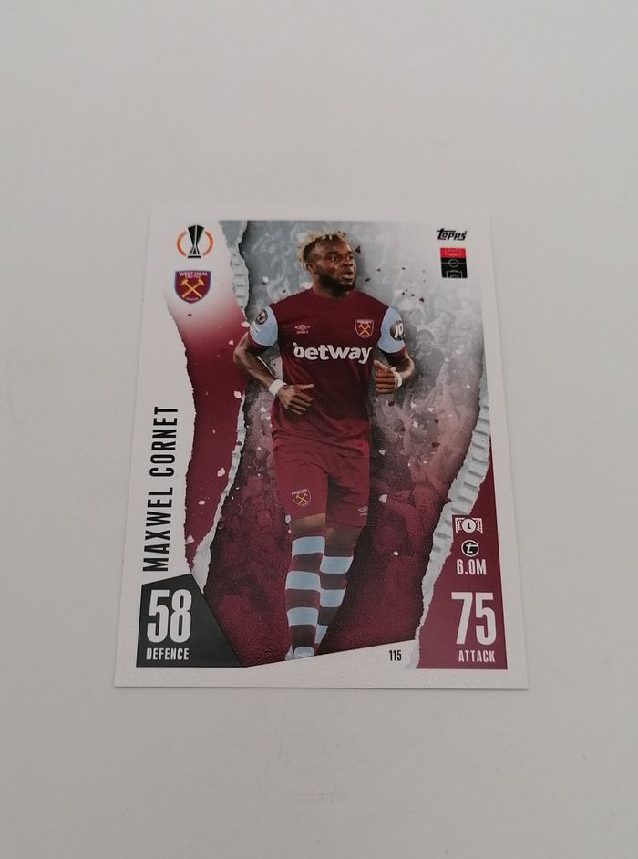 Carte Match Attax 2023-24 Maxwel Cornet n°115 West Ham United FC. - photo numéro 2