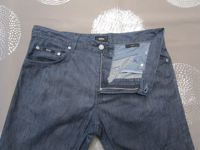 Jean Hugo Boss coupe droite régular Stretch 100% Coton W34 L34 Bleu brut (J140) - photo numéro 5