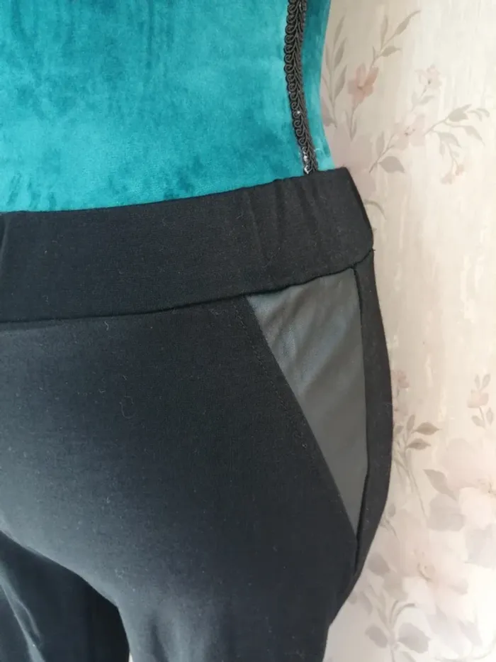 Pantalon legging noir avec simili cuir aux genoux / kiabi / (16ans-S) - photo numéro 5
