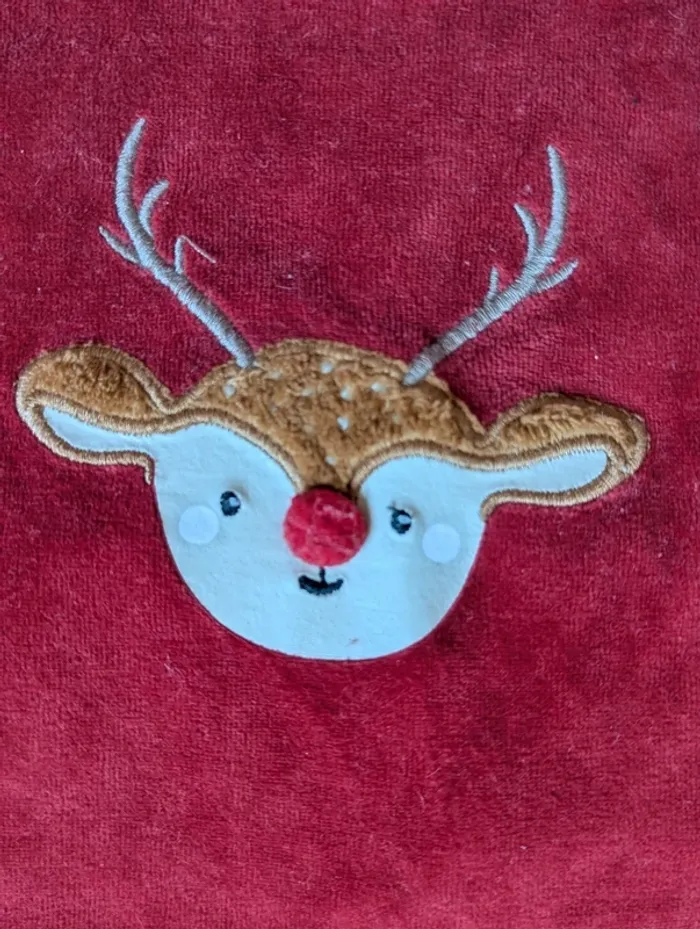 Grenouillère Noël d’hiver en velours – Verbaudet – Taille 1 mois – Mixte - photo numéro 3