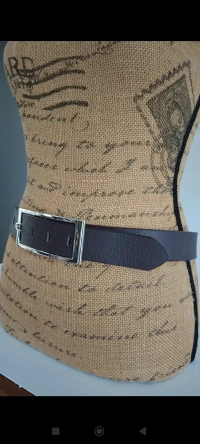 Ceinture marron boucle rectangulaire 90 cm - photo numéro 4