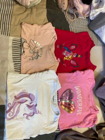 Lot de 4 tee shirt manches longues fille