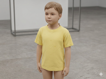 T shirt jaune 6-8 ans Mixte (1 légère tache)
