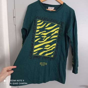 T-shirt vert à manches longues L