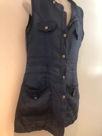 Robe en lin bleu Made  Italy  taille s