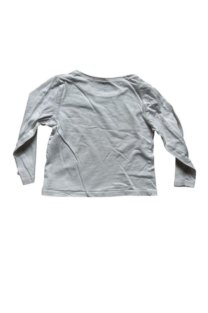 T-shirt manches longues blanc avec cœur Kiabi 3 ans - photo numéro 2